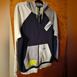 Nike Black and Gray Hoodie with Yellow Accents
